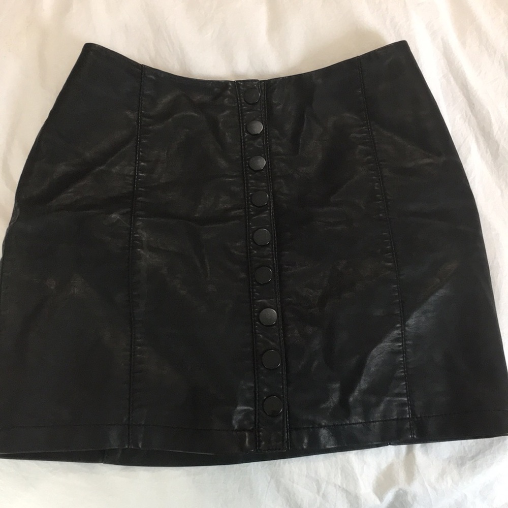 Free People Vegan Leather High Waisted Skirt!